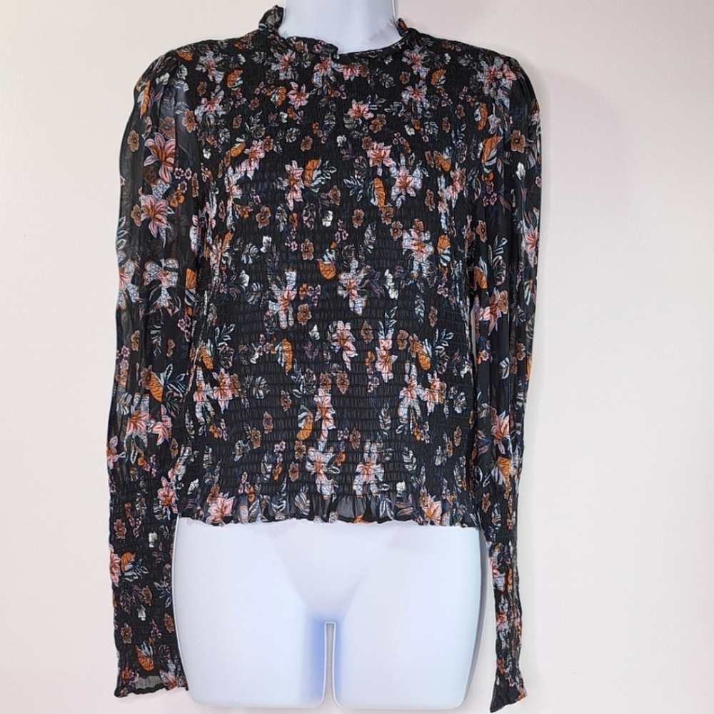Veronica Beard Faire Floral Smocked Top Size 4 - Picture 4 of 16